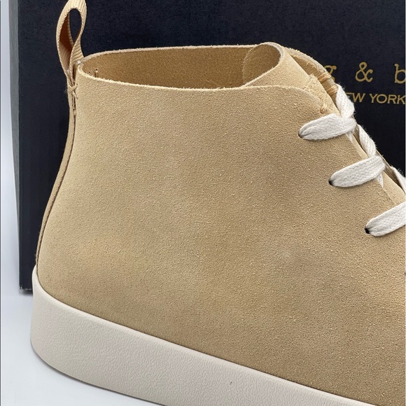 Rag & Bone RB Slim Mid Beige Suede Sneaker - Picture 2 of 12